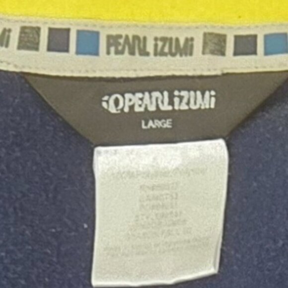 Pearl Izumi Full Zip Fleece Jacket Blue w/ Yellow Trim Size Large - Picture 2 of 6